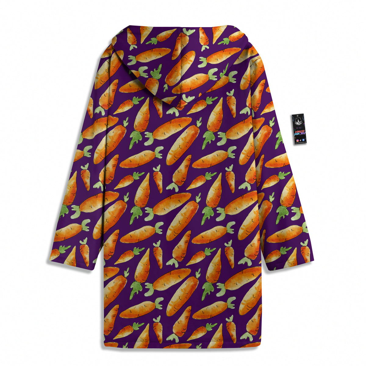 Carrot Watercolor Print Pattern Men's Windbreaker Jacket-grizzshop