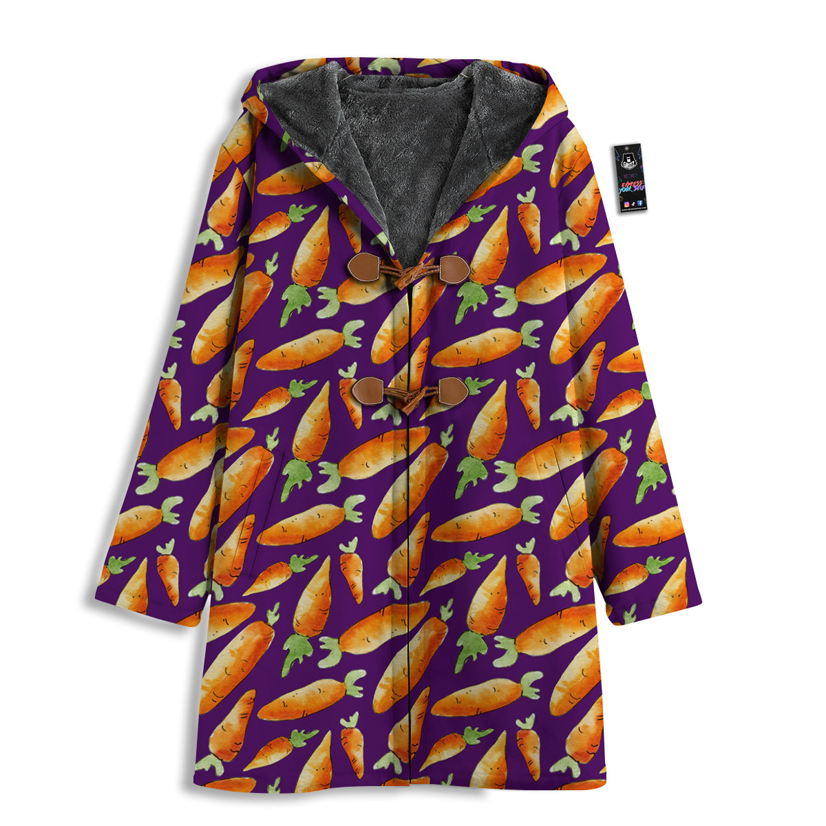 Carrot Watercolor Print Pattern Men's Windbreaker Jacket-grizzshop