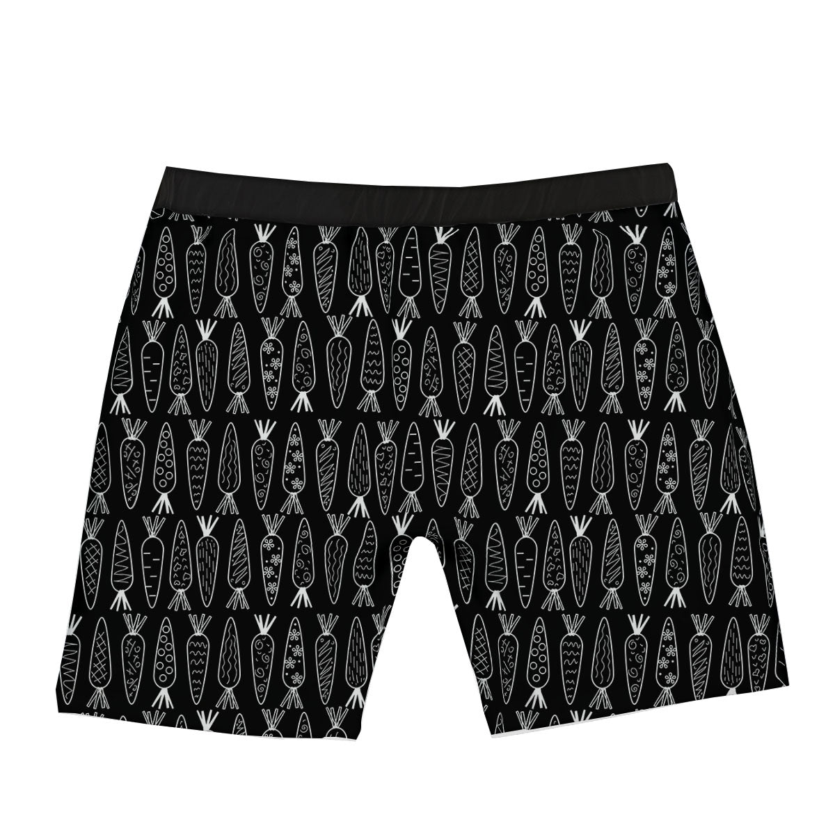 Carrot White And Black Print Pattern Boxer Briefs-grizzshop