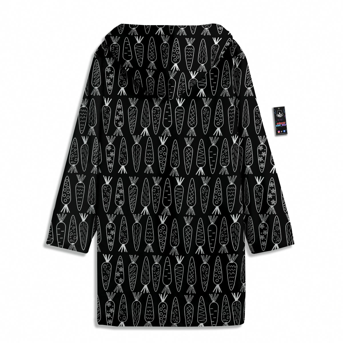 Carrot White And Black Print Pattern Men's Windbreaker Jacket-grizzshop