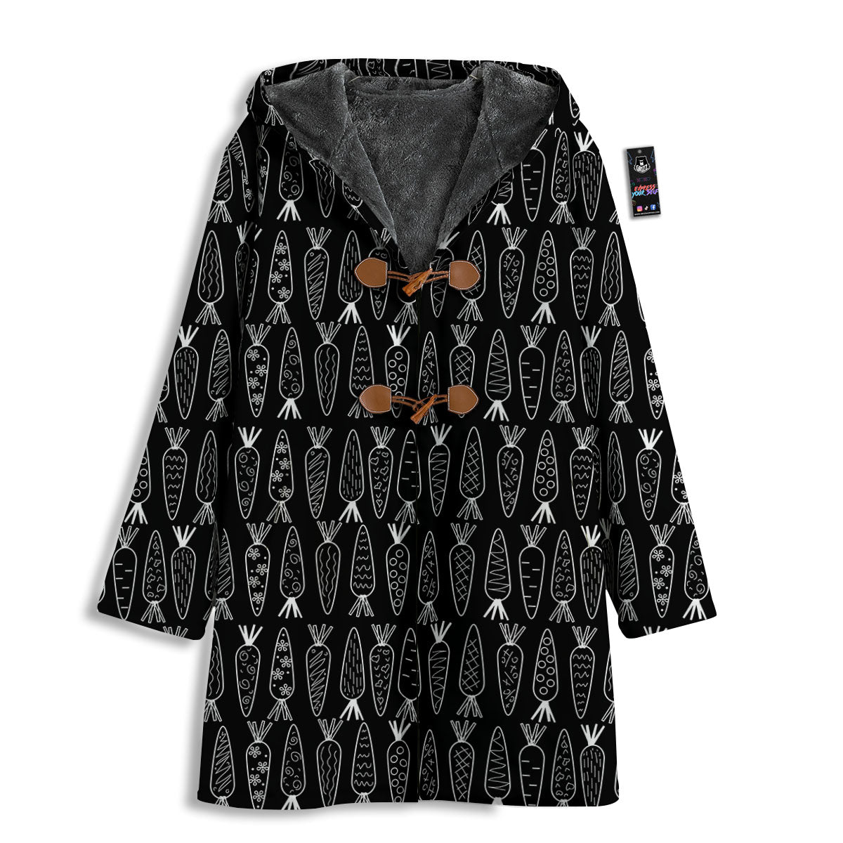 Carrot White And Black Print Pattern Men's Windbreaker Jacket-grizzshop