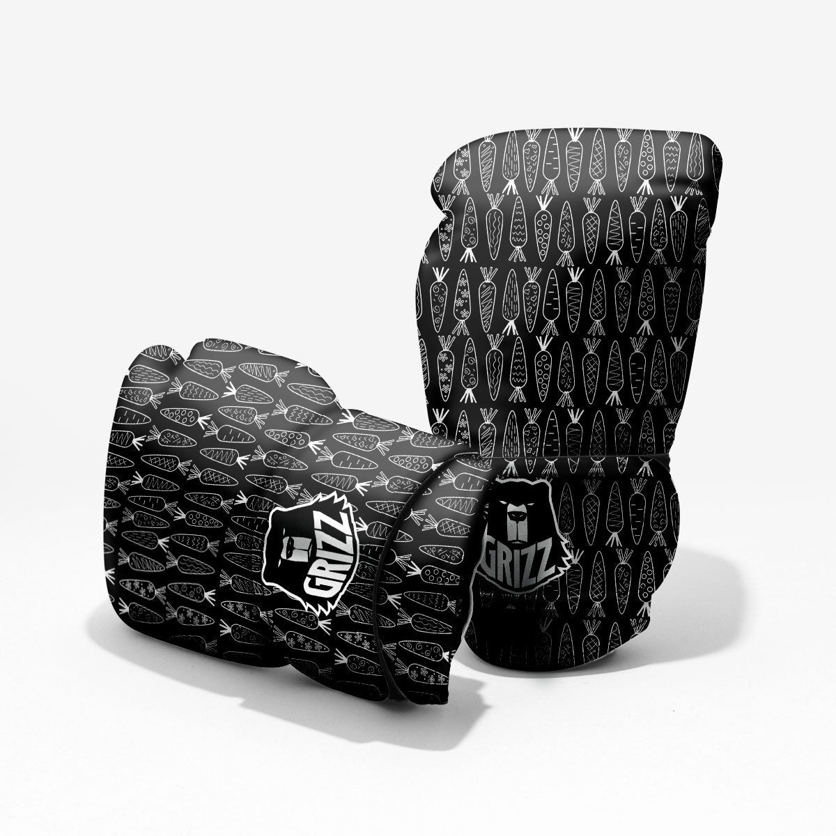 Carrot White And Black Print Pattern Pro Boxing Glove