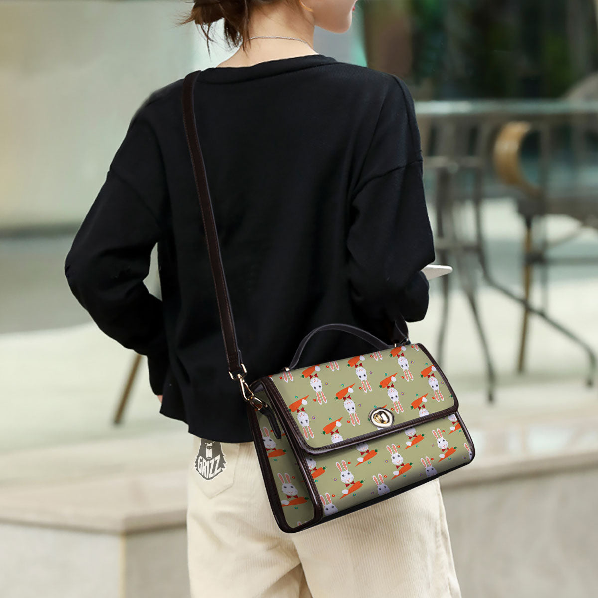 Carrot And Rabbit Print Pattern Women's Satchel Bag