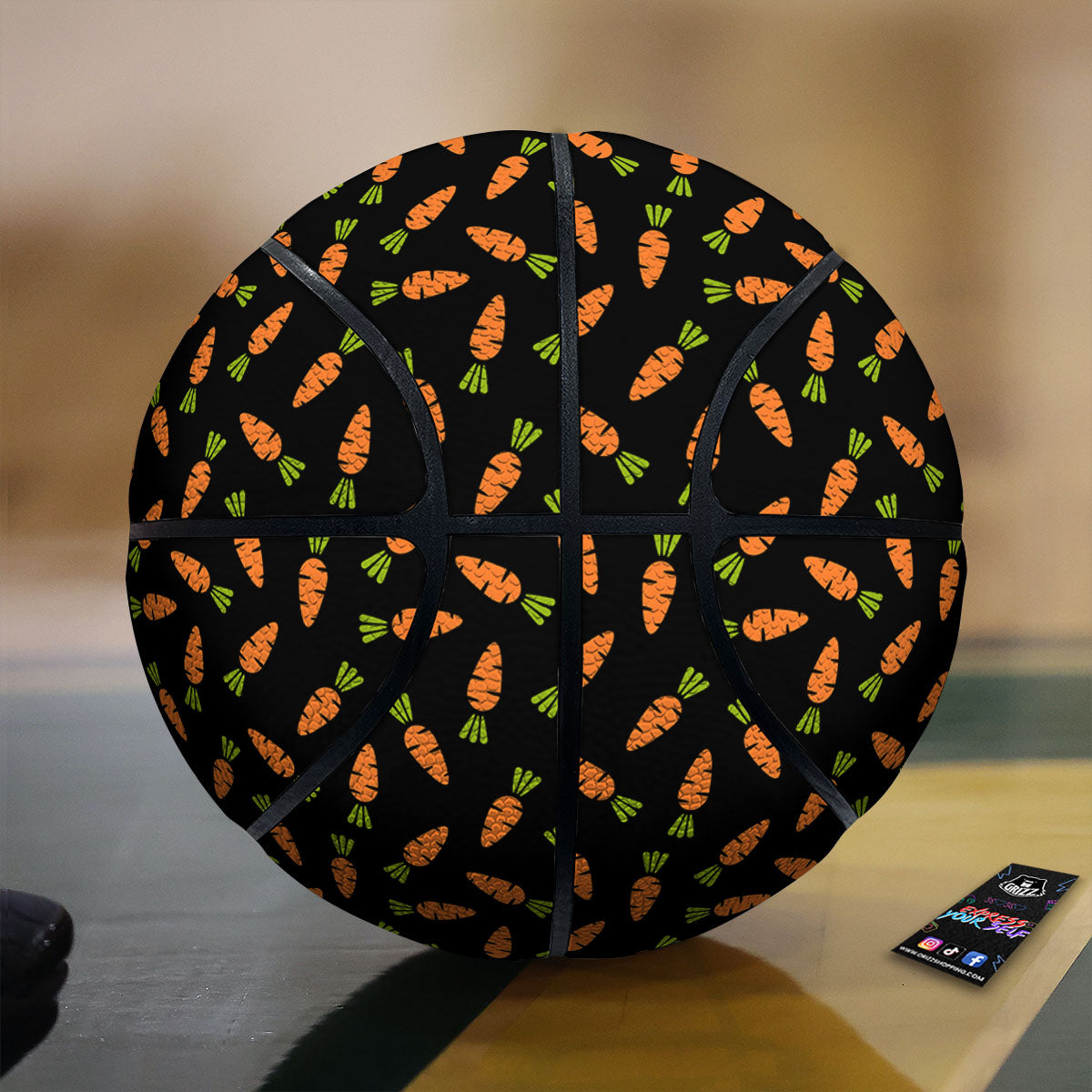 Carrot Black Print Pattern Basketball
