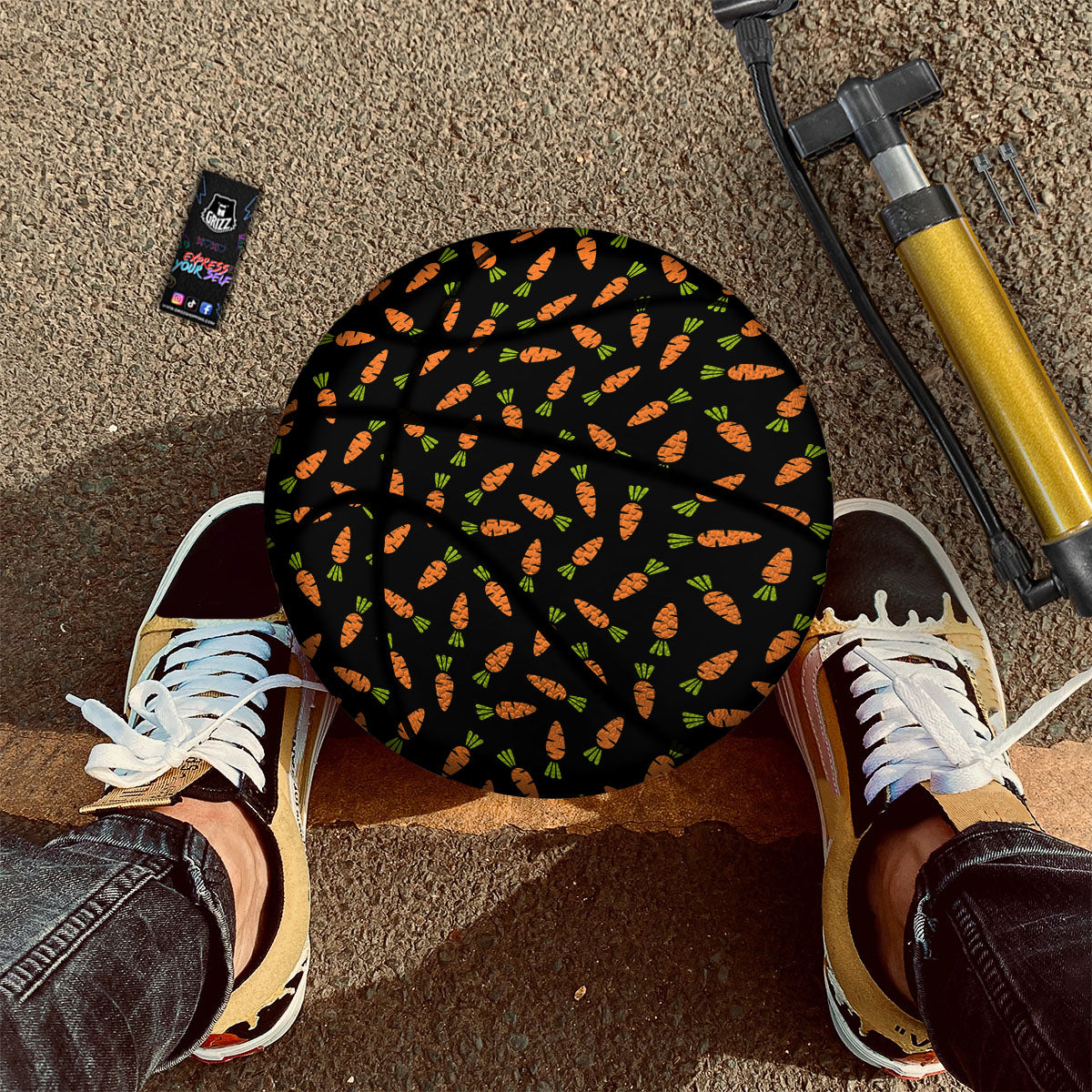 Carrot Black Print Pattern Basketball