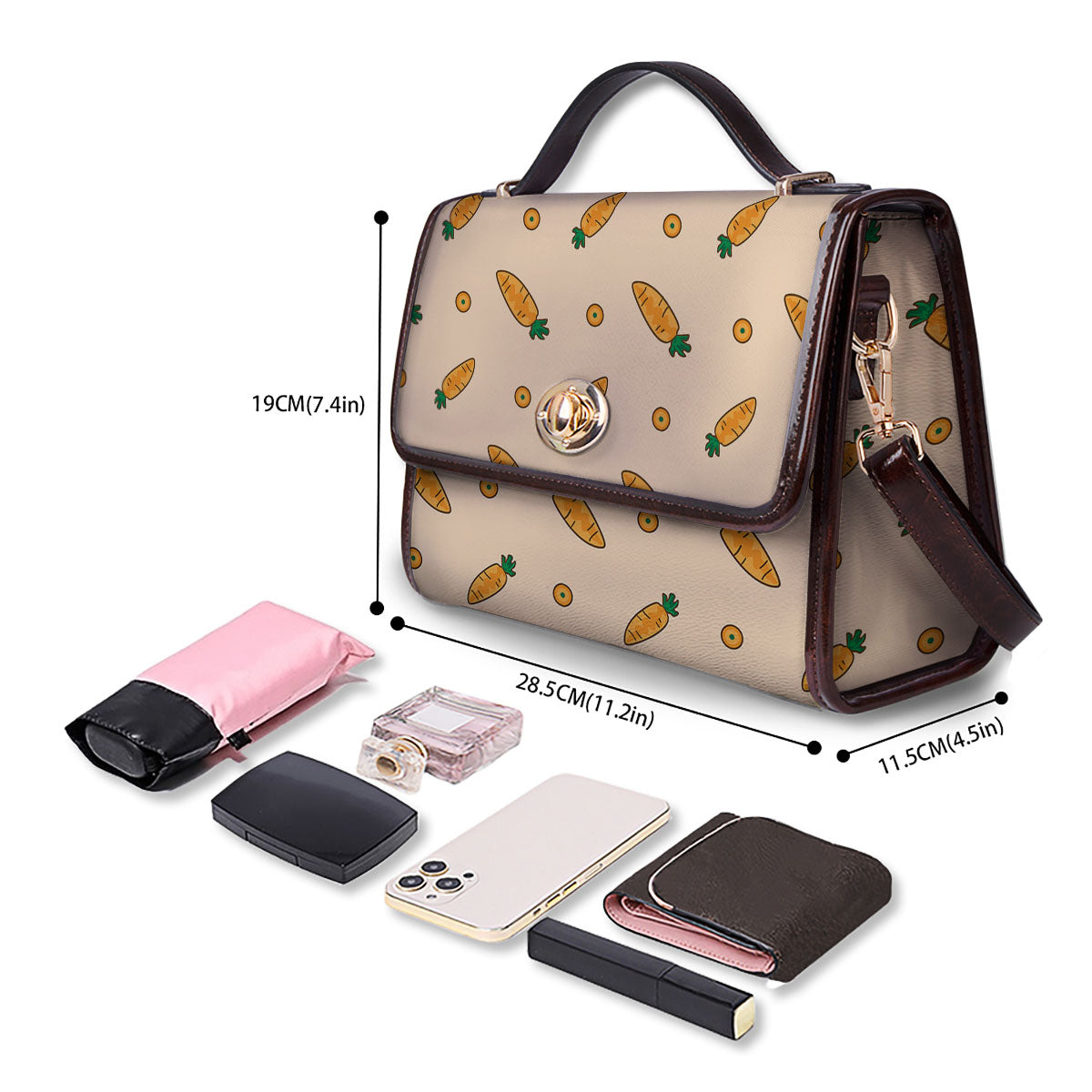 Carrot Little Print Pattern Women's Satchel Bag