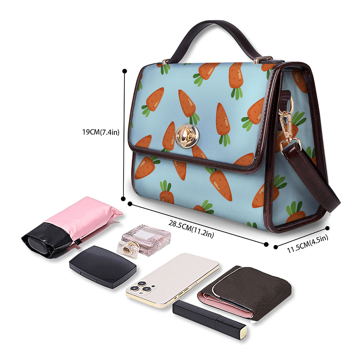 Carrot Print Pattern Women's Satchel Bag