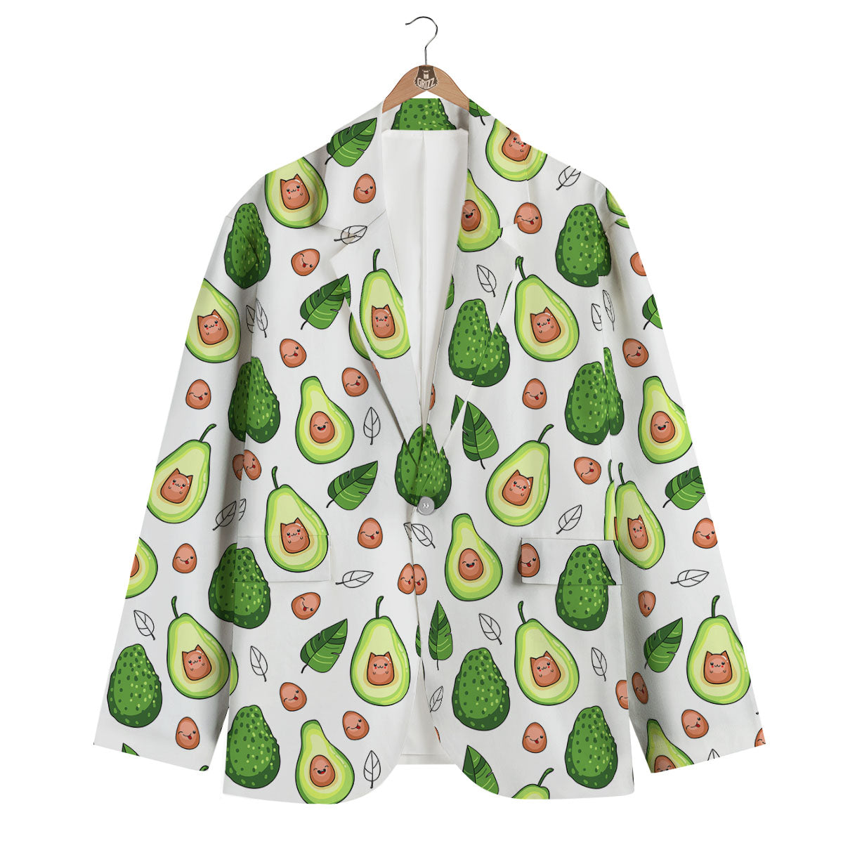 Cartoon Avocado Men's Blazer-grizzshop