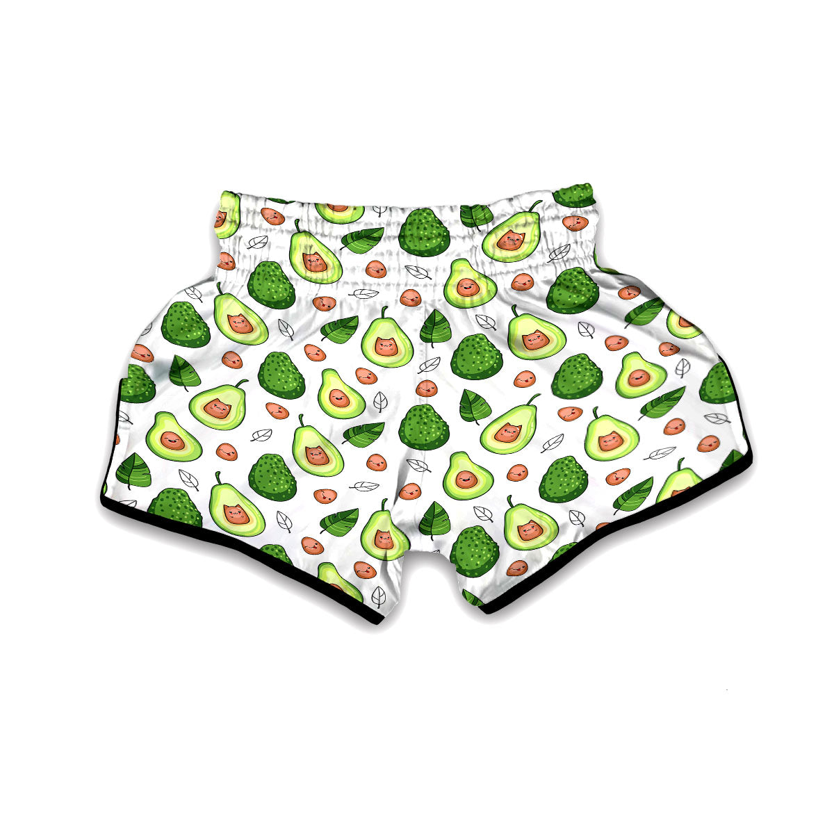 Cartoon Avocado Muay Thai Boxing Shorts-grizzshop