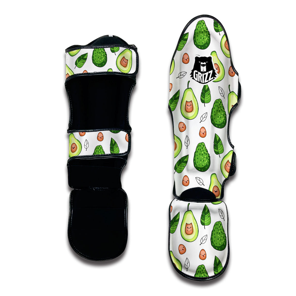 Cartoon Avocado Muay Thai Shin Guards-grizzshop