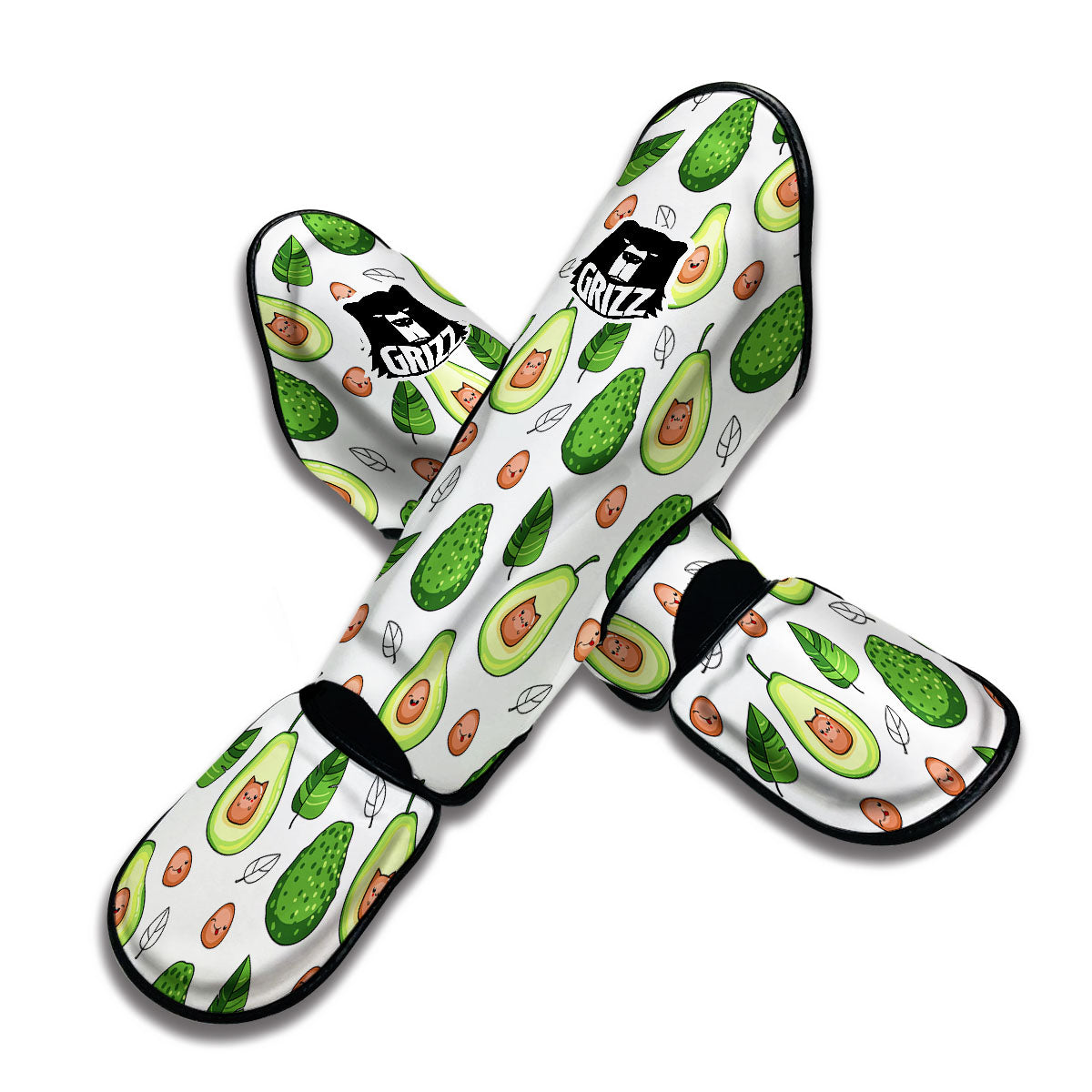 Cartoon Avocado Muay Thai Shin Guards-grizzshop