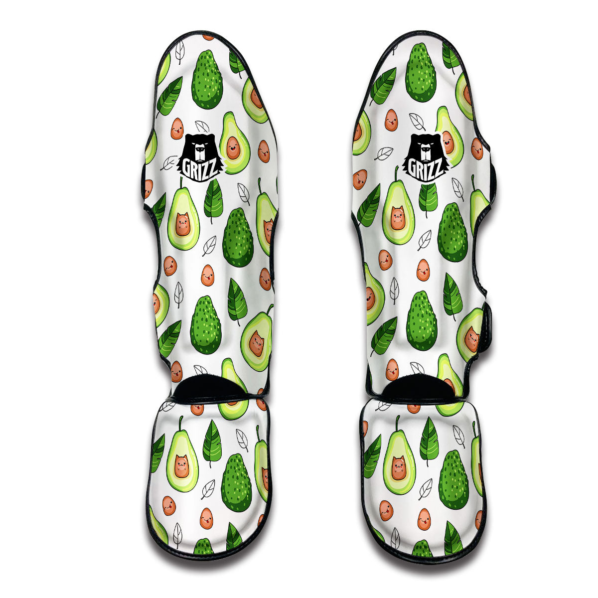 Cartoon Avocado Muay Thai Shin Guards-grizzshop