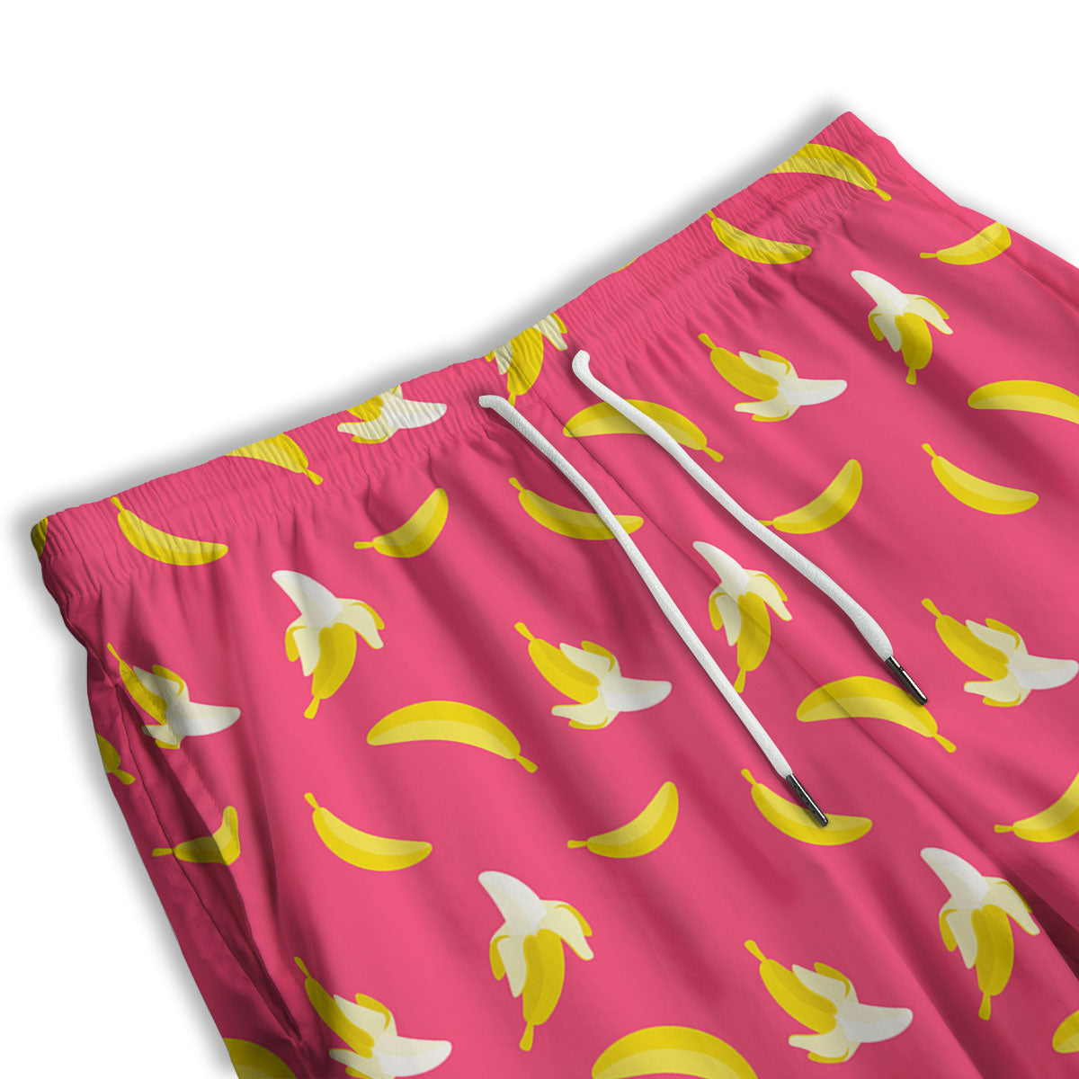 Cartoon Banana Pink Print Pattern Men's Athletic Shorts
