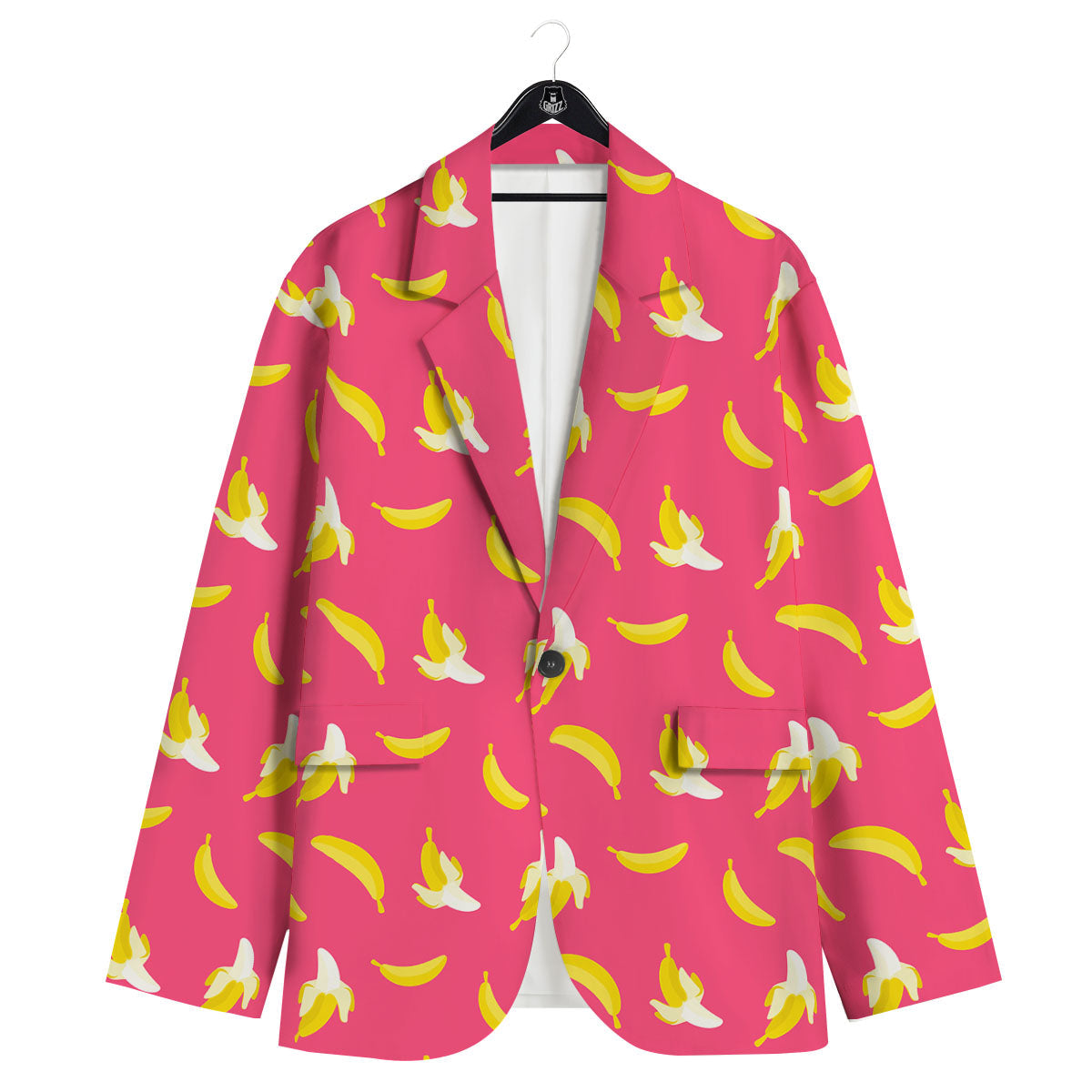 Cartoon Banana Pink Print Pattern Men's Sport Coat-grizzshop