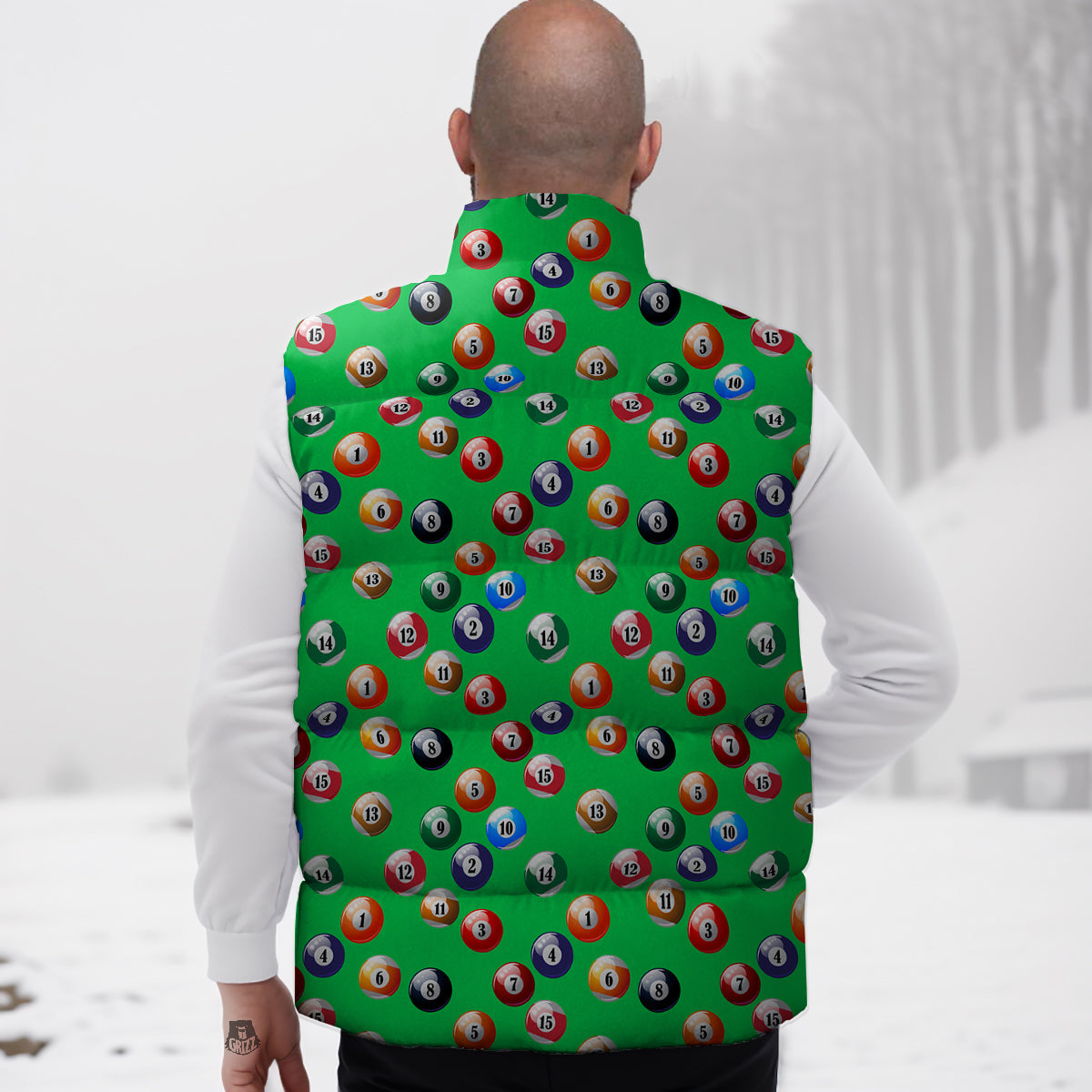 Cartoon Cactus Pattern Print Down Vest