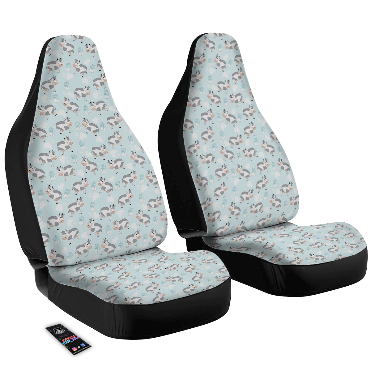 Cartoon Cows Milk Print Pattern Car Seat Covers-grizzshop