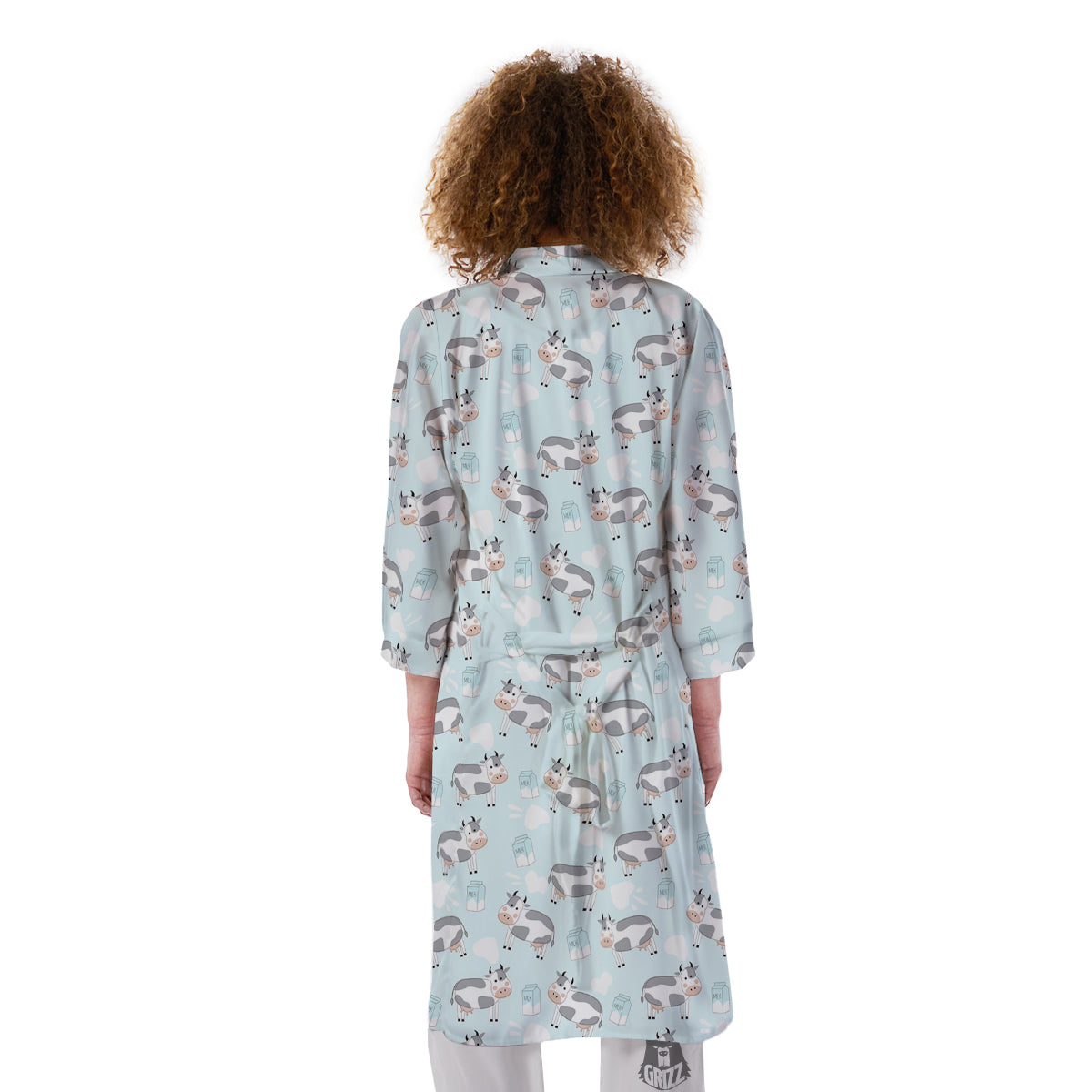 Cartoon Cows Milk Print Pattern Kimono-grizzshop