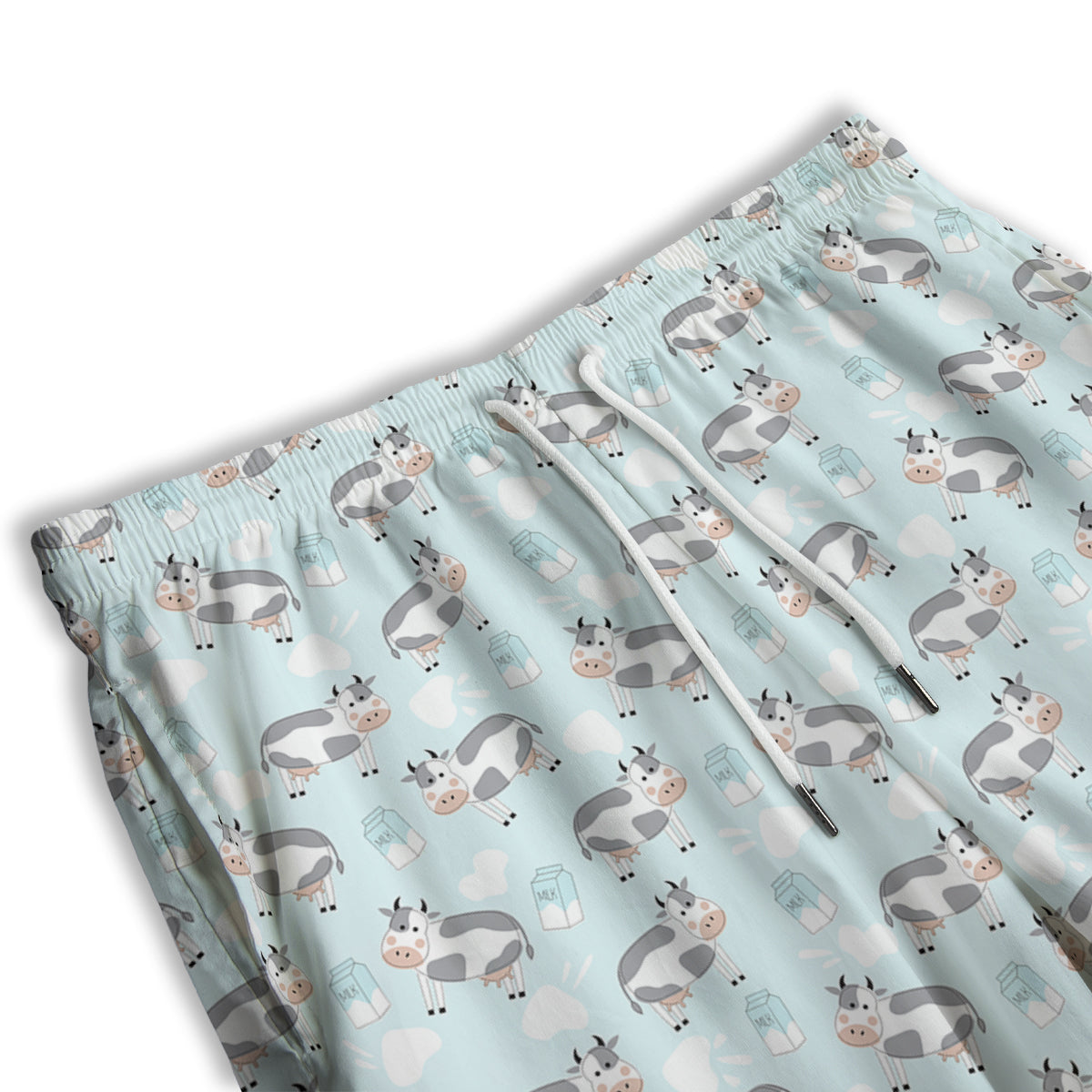 Cartoon Cows Milk Print Pattern Men's Athletic Shorts