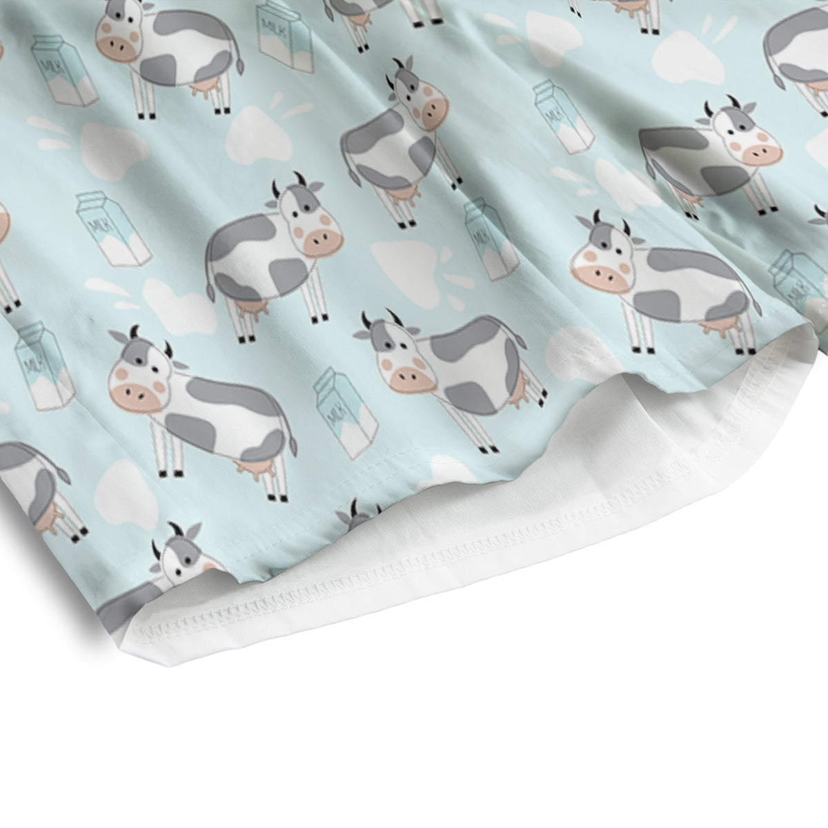 Cartoon Cows Milk Print Pattern Men's Athletic Shorts
