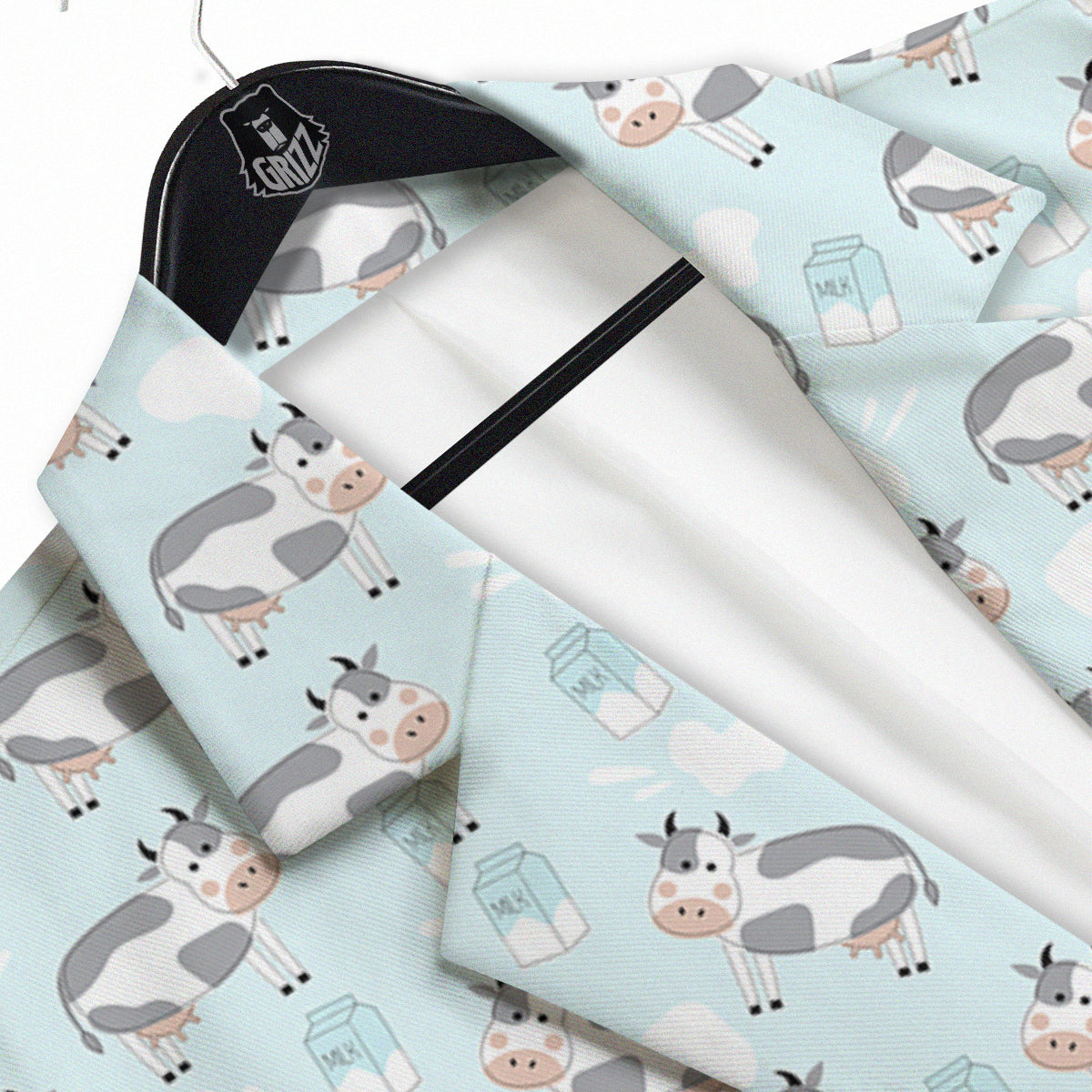 Cartoon Cows Milk Print Pattern Men's Sport Coat-grizzshop