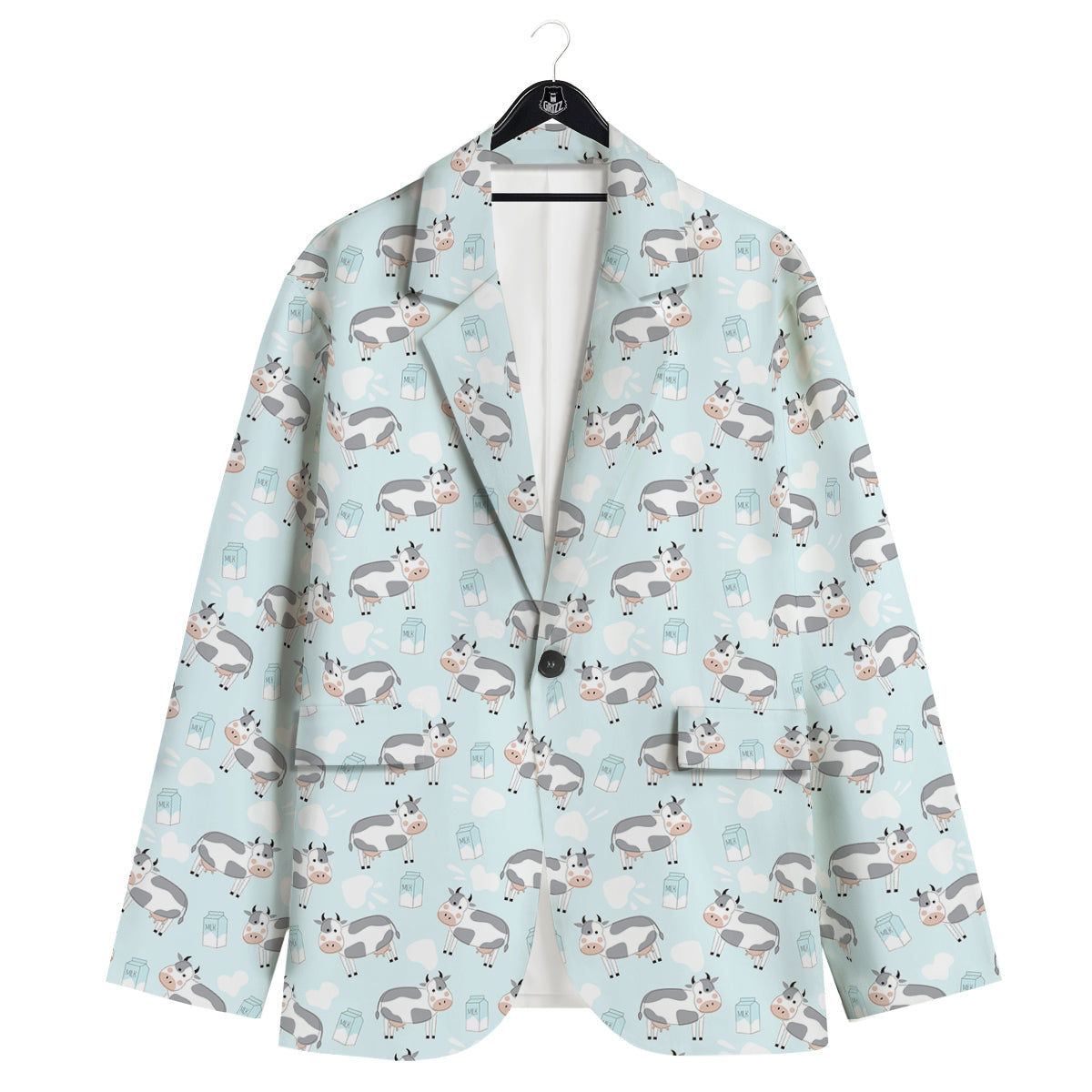 Cartoon Cows Milk Print Pattern Men's Sport Coat-grizzshop