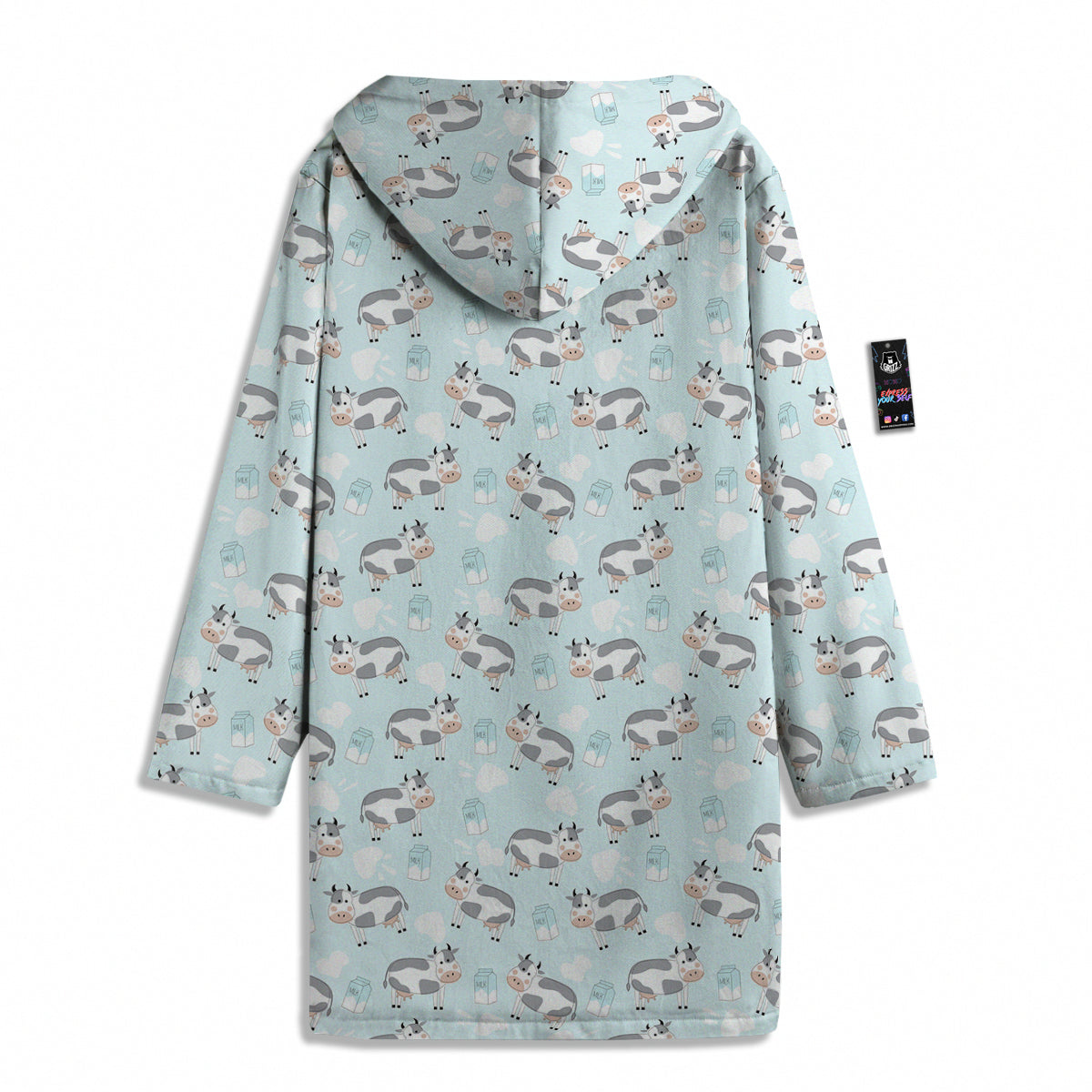 Cartoon Cows Milk Print Pattern Men's Windbreaker Jacket-grizzshop
