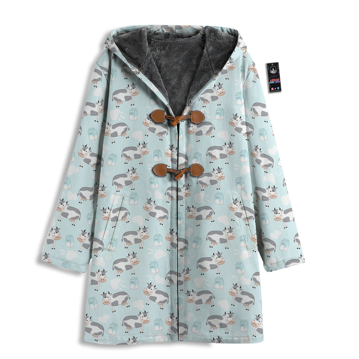 Cartoon Cows Milk Print Pattern Men's Windbreaker Jacket-grizzshop