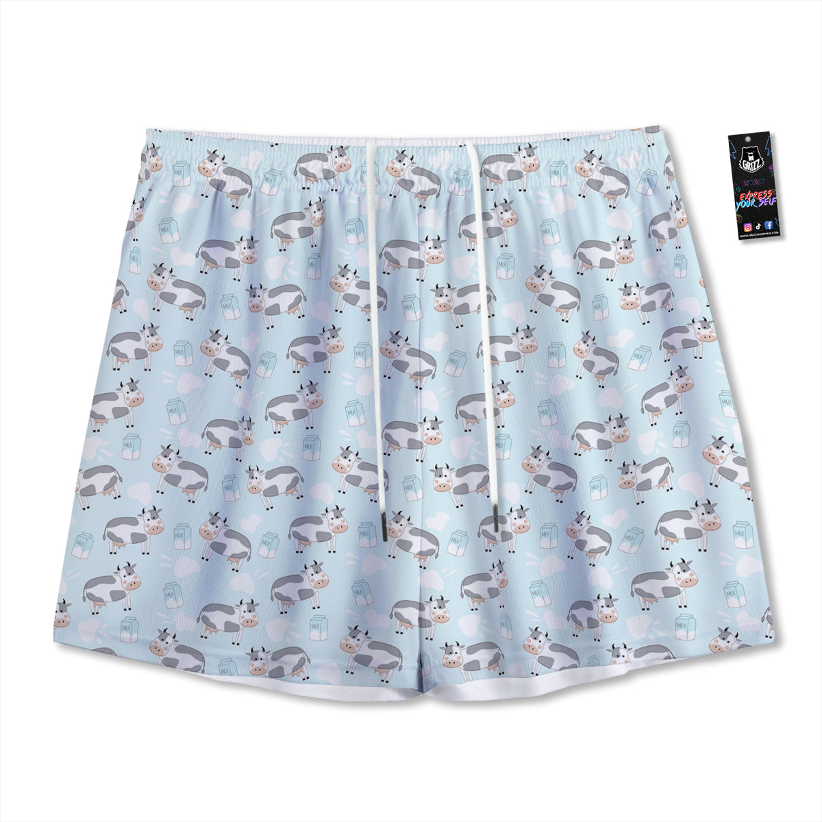 Feather Embroidery Peacock Print Mesh Shorts