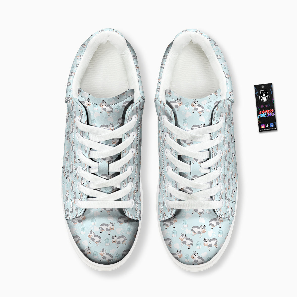 Cartoon Cows Milk Print Pattern Platform Shoes-grizzshop
