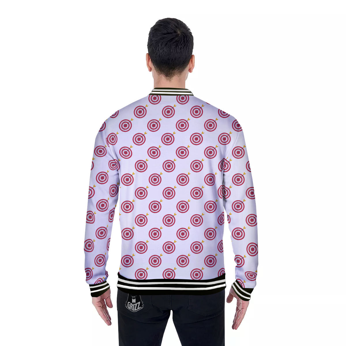 Cartoon Dartboard Print Pattern Baseball Jacket-grizzshop