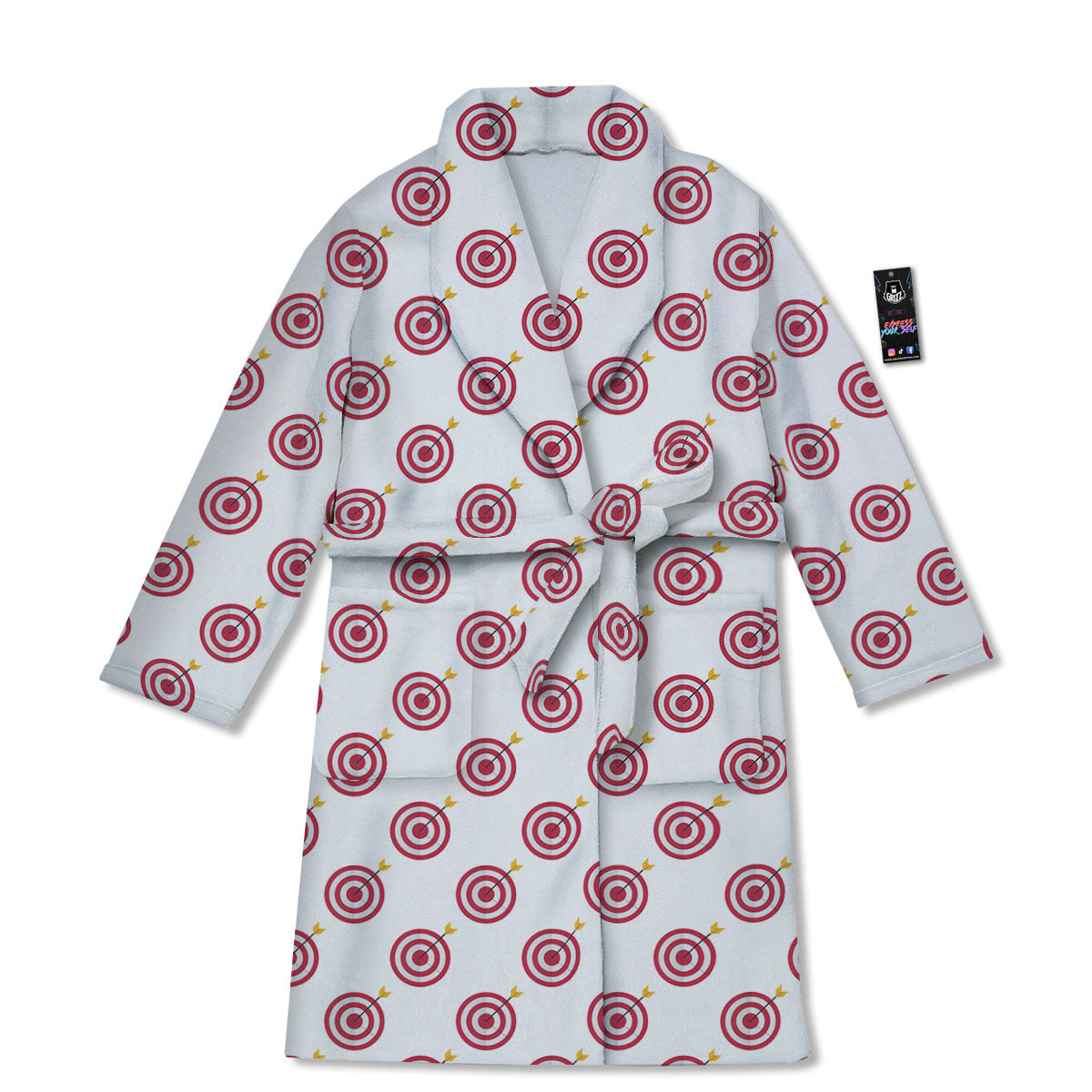 Cartoon Dartboard Print Pattern Bathrobe-grizzshop