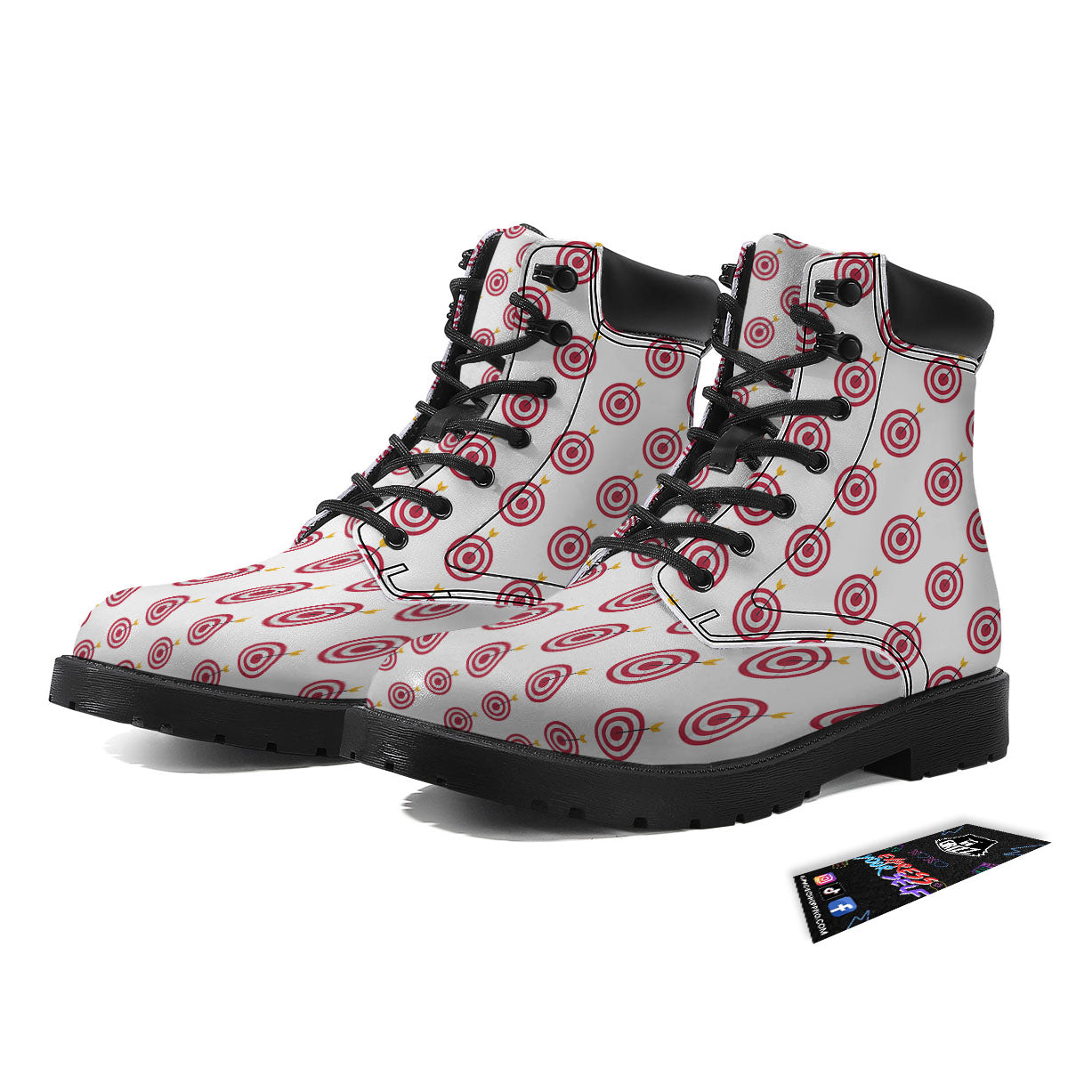 Cartoon Dartboard Print Pattern Boots-grizzshop