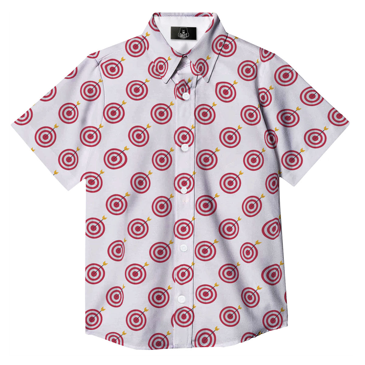 Cartoon Dartboard Print Pattern Button Up Shirt-grizzshop