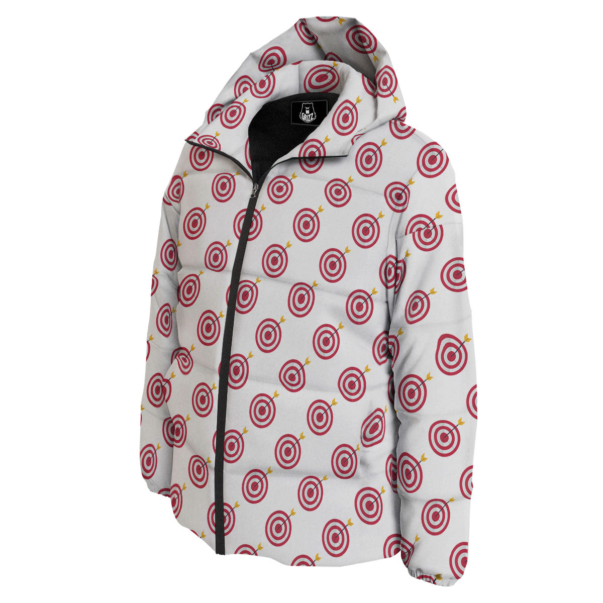 Cartoon Dartboard Print Pattern Down Jacket-grizzshop
