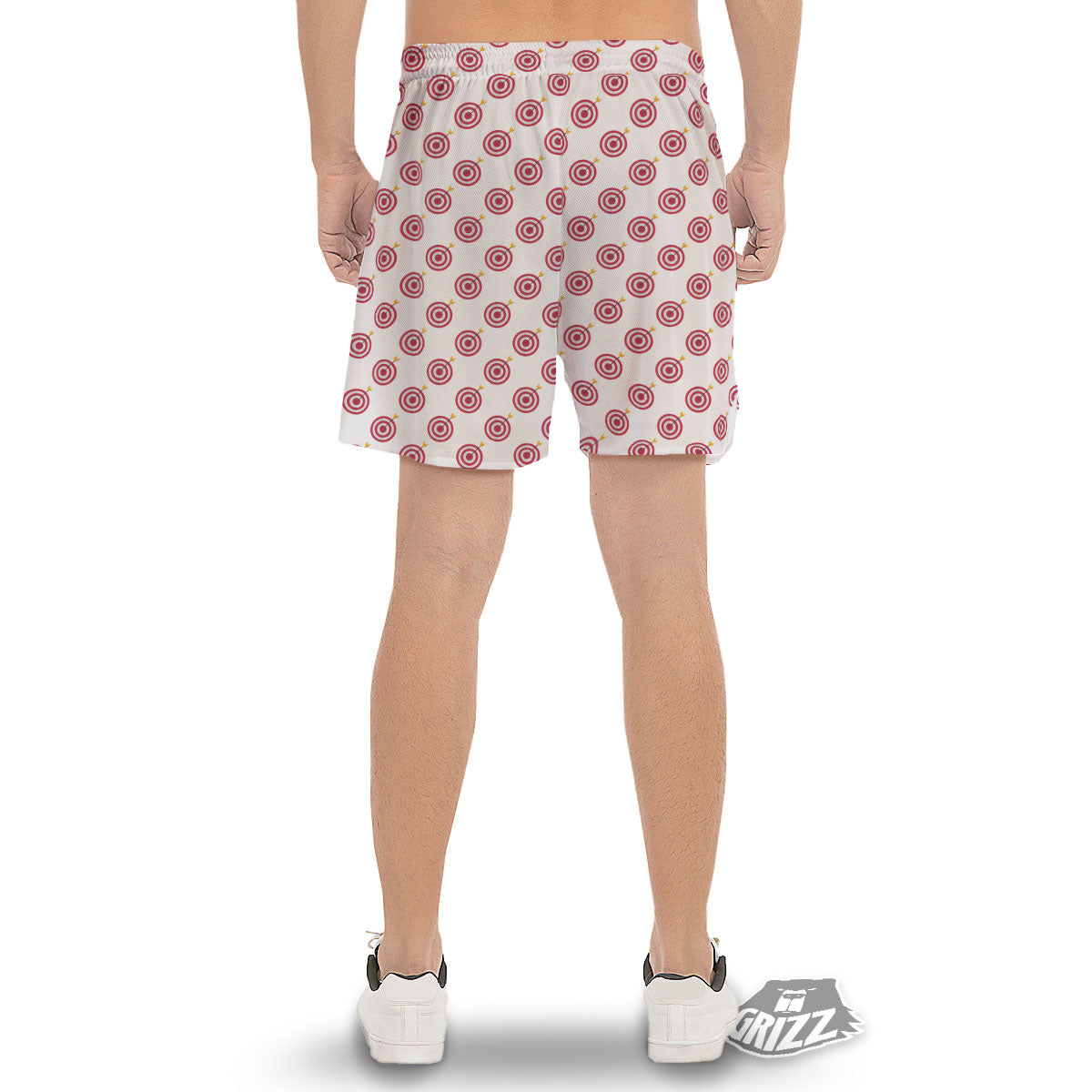 Cartoon Dartboard Print Pattern Men's Gym Shorts-grizzshop