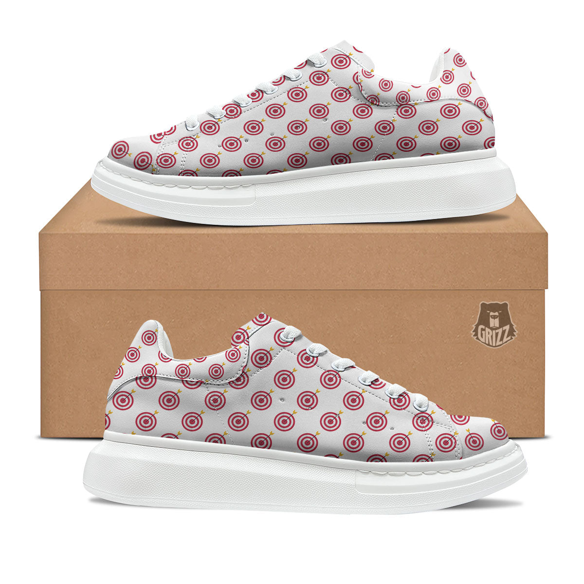 Cartoon Dartboard Print Pattern Platform Shoes-grizzshop