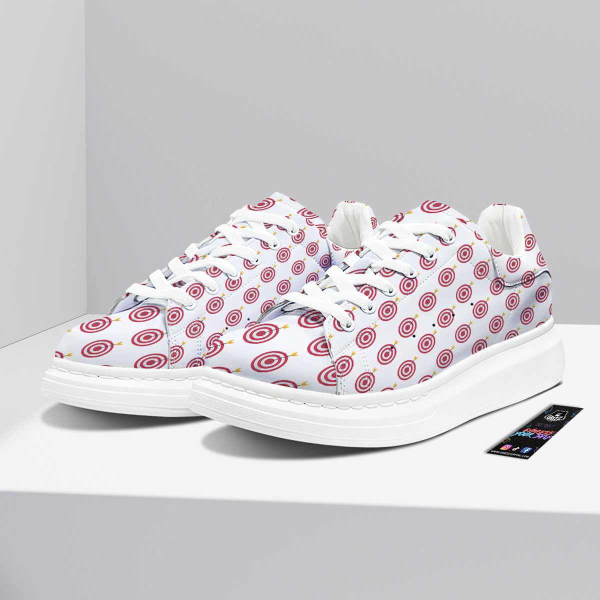 Cartoon Dartboard Print Pattern Platform Shoes-grizzshop