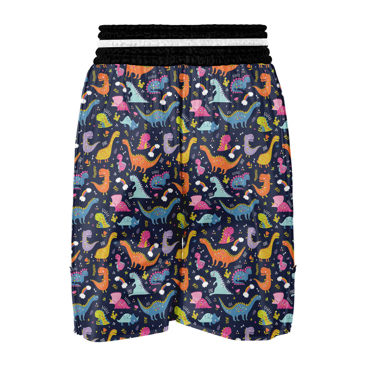 Cartoon Dino Dinosaur Pattern Print Boxing Shorts-grizzshop