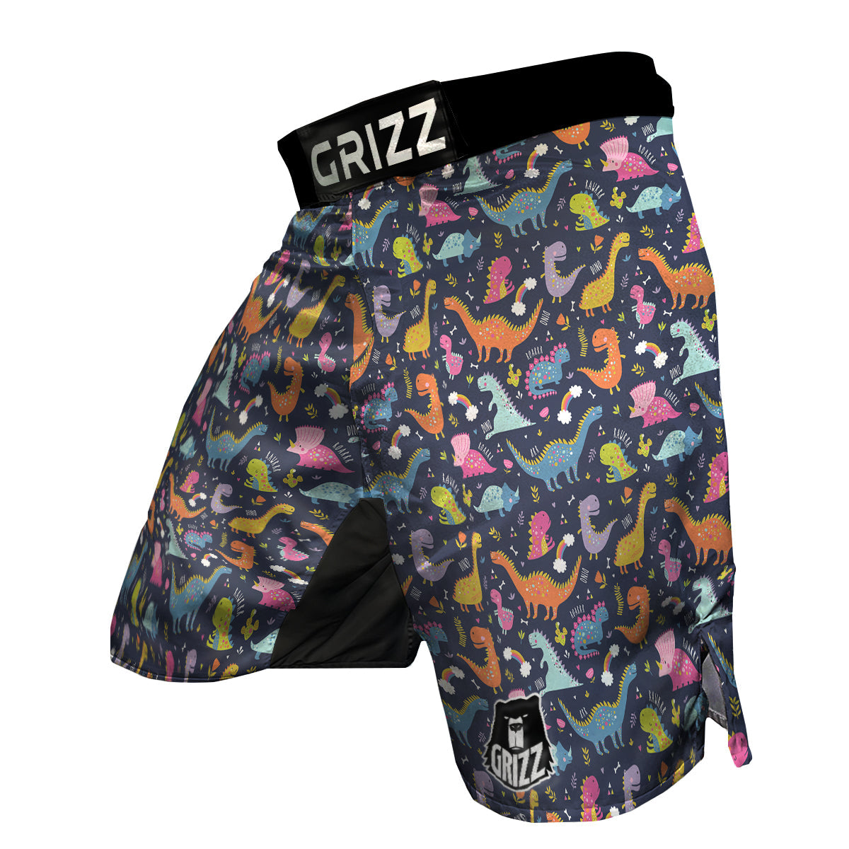 Cartoon Dino Dinosaur Pattern Print MMA Shorts-grizzshop