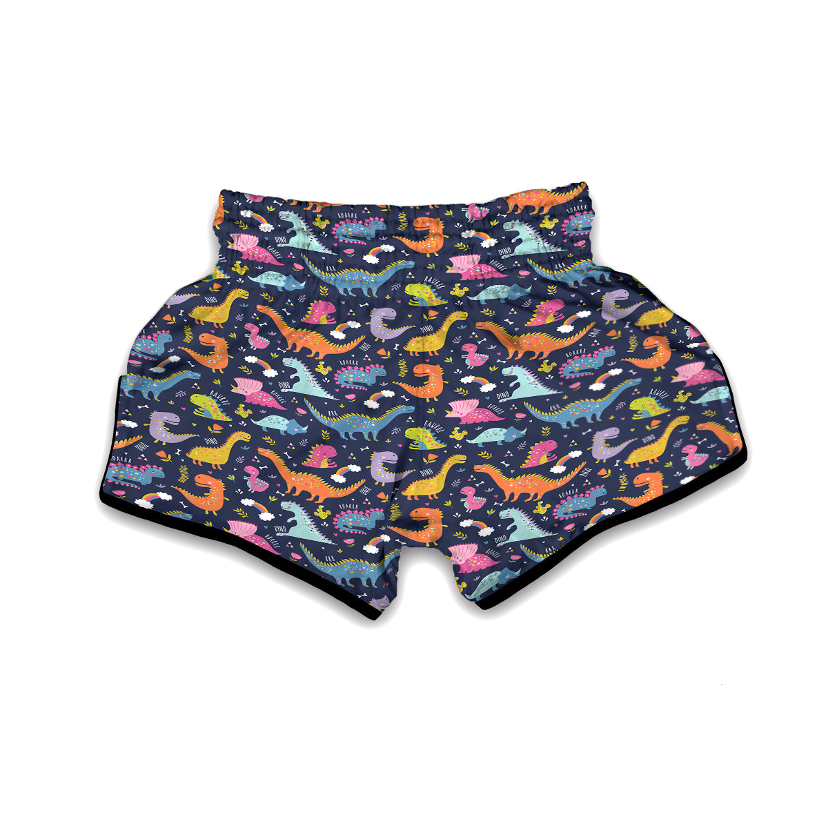Cartoon Dino Dinosaur Pattern Print Muay Thai Boxing Shorts-grizzshop