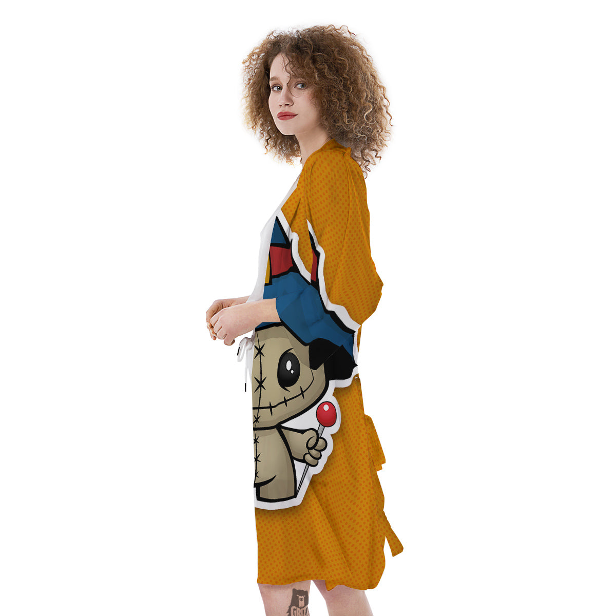 Cartoon Doll Voodoo Print Kimono-grizzshop
