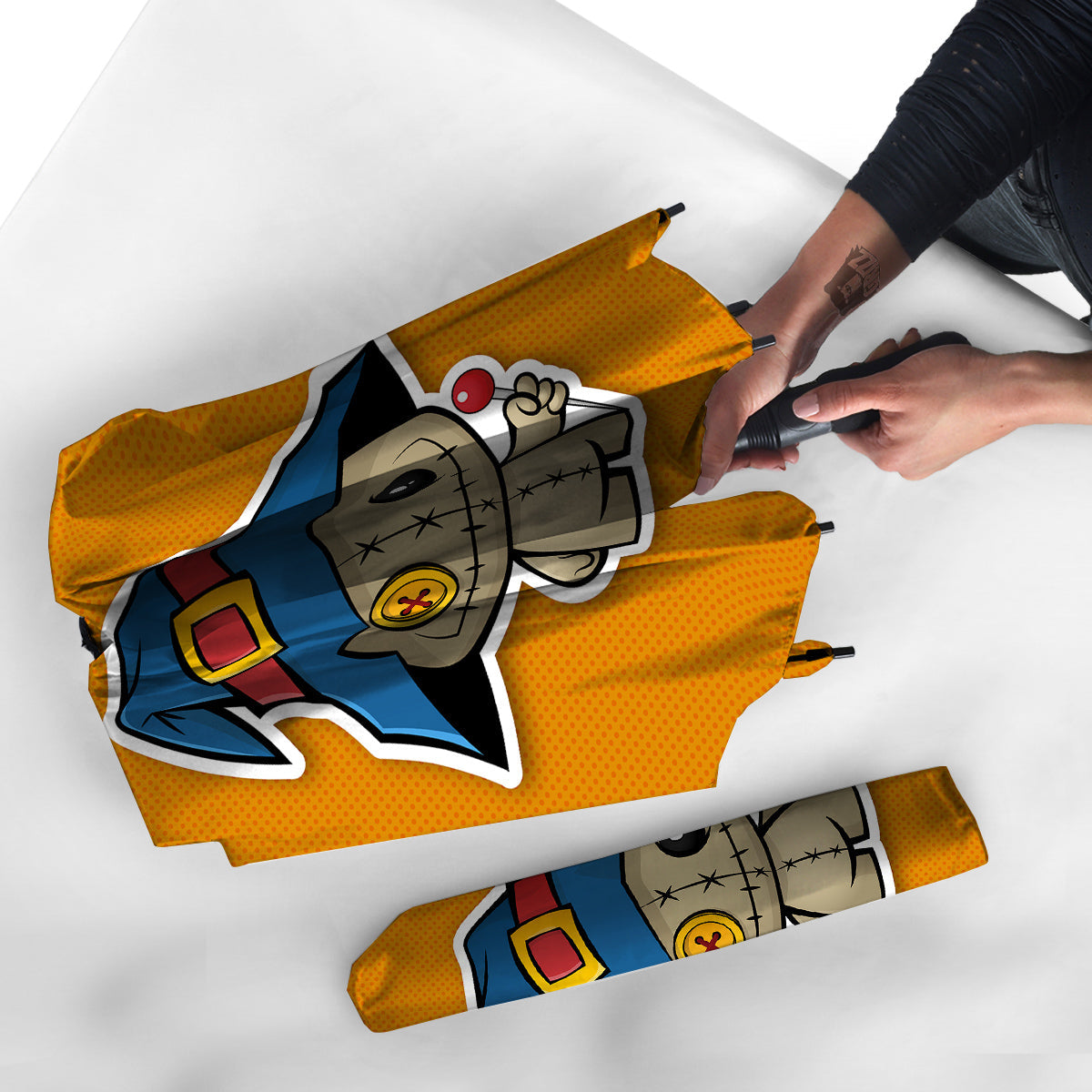 Cartoon Doll Voodoo Print Umbrella-grizzshop