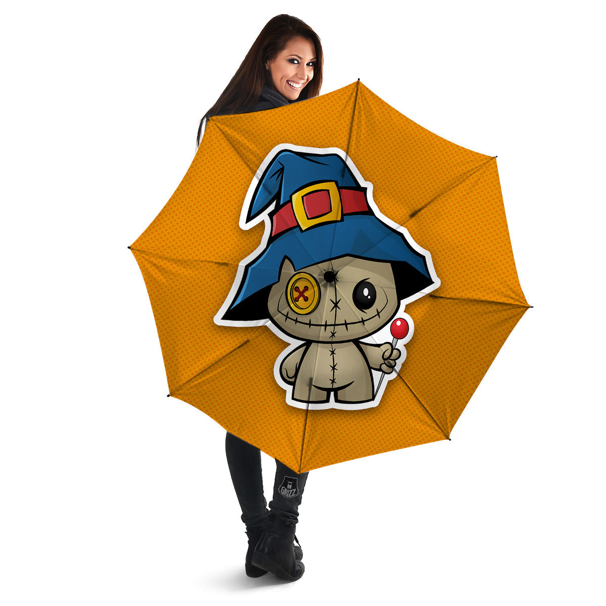 Cartoon Doll Voodoo Print Umbrella-grizzshop