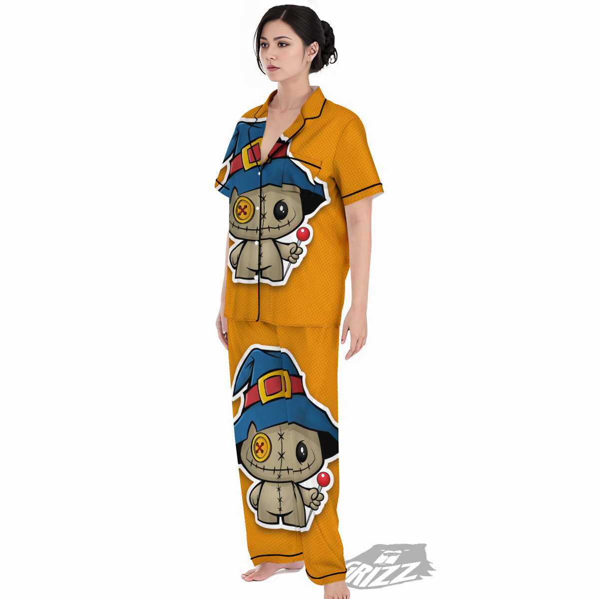 Cartoon Doll Voodoo Print Women's Pajamas Set-grizzshop