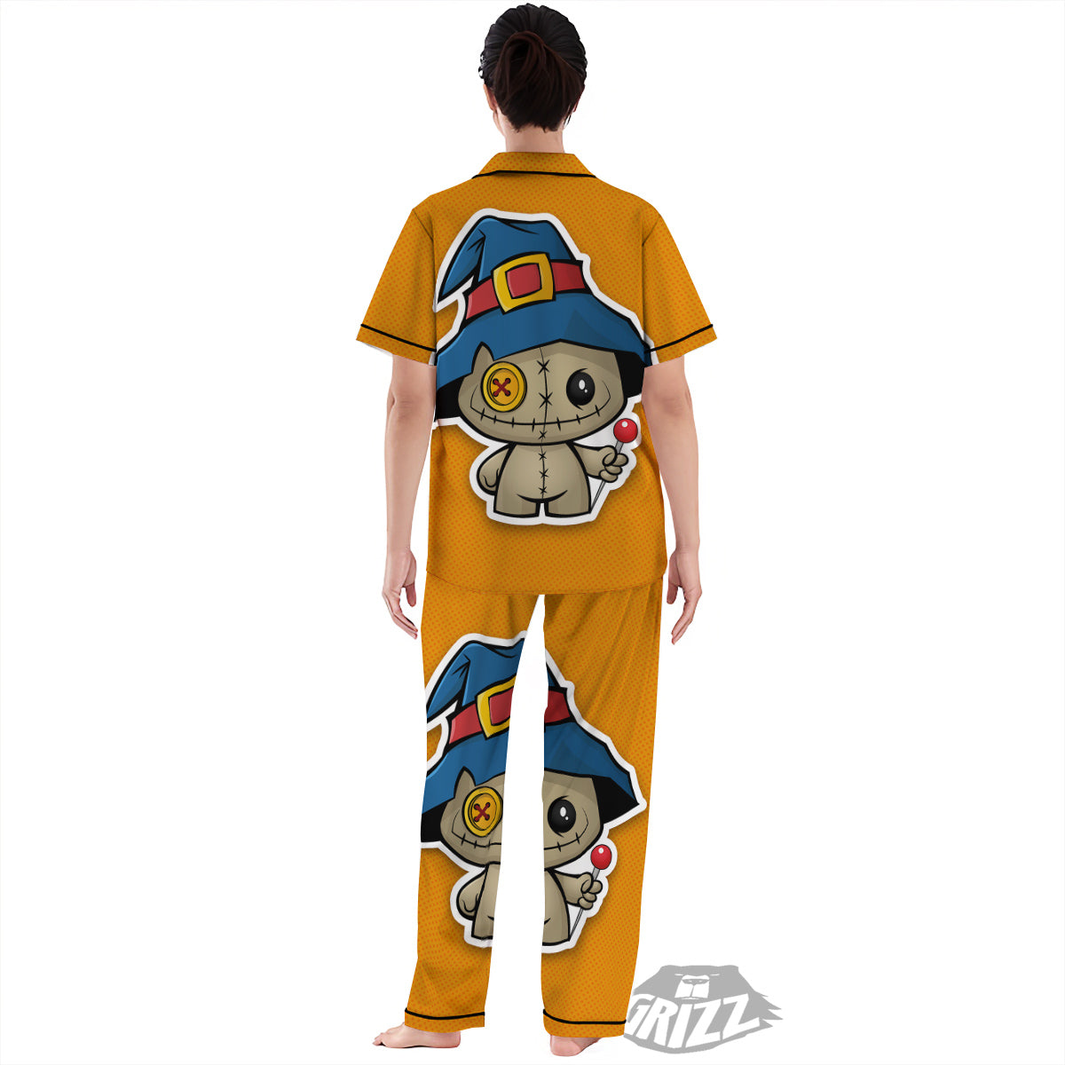 Cartoon Doll Voodoo Print Women's Pajamas Set-grizzshop
