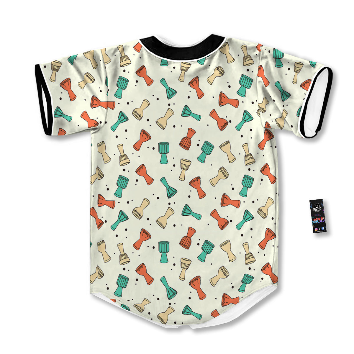 Cartoon Drum Print Pattern Baseball Jersey-grizzshop