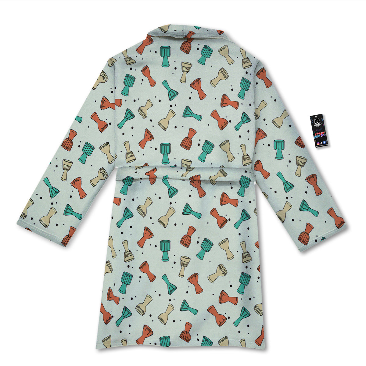 Cartoon Drum Print Pattern Bathrobe-grizzshop