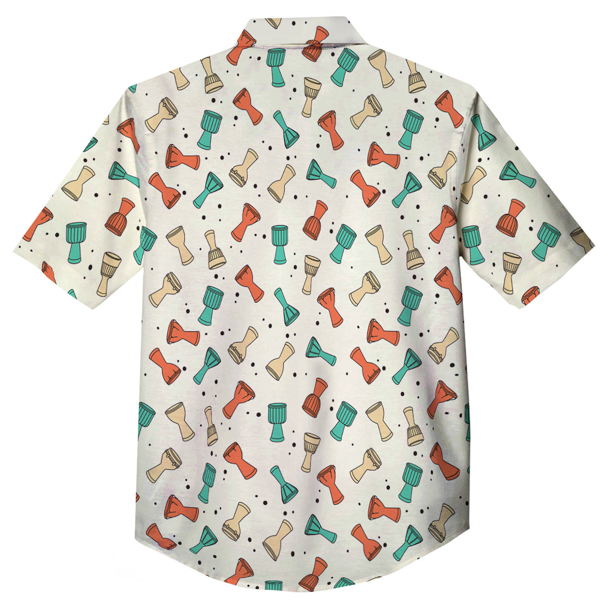 Cartoon Drum Print Pattern Button Up Shirt-grizzshop
