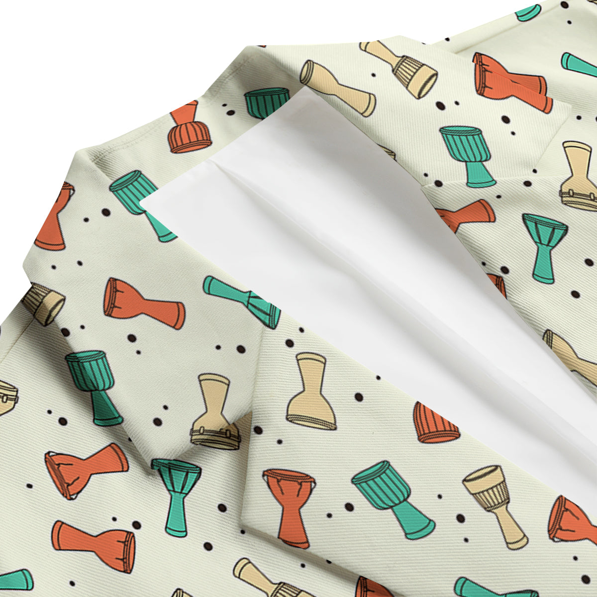 Cartoon Drum Print Pattern Men's Blazer-grizzshop