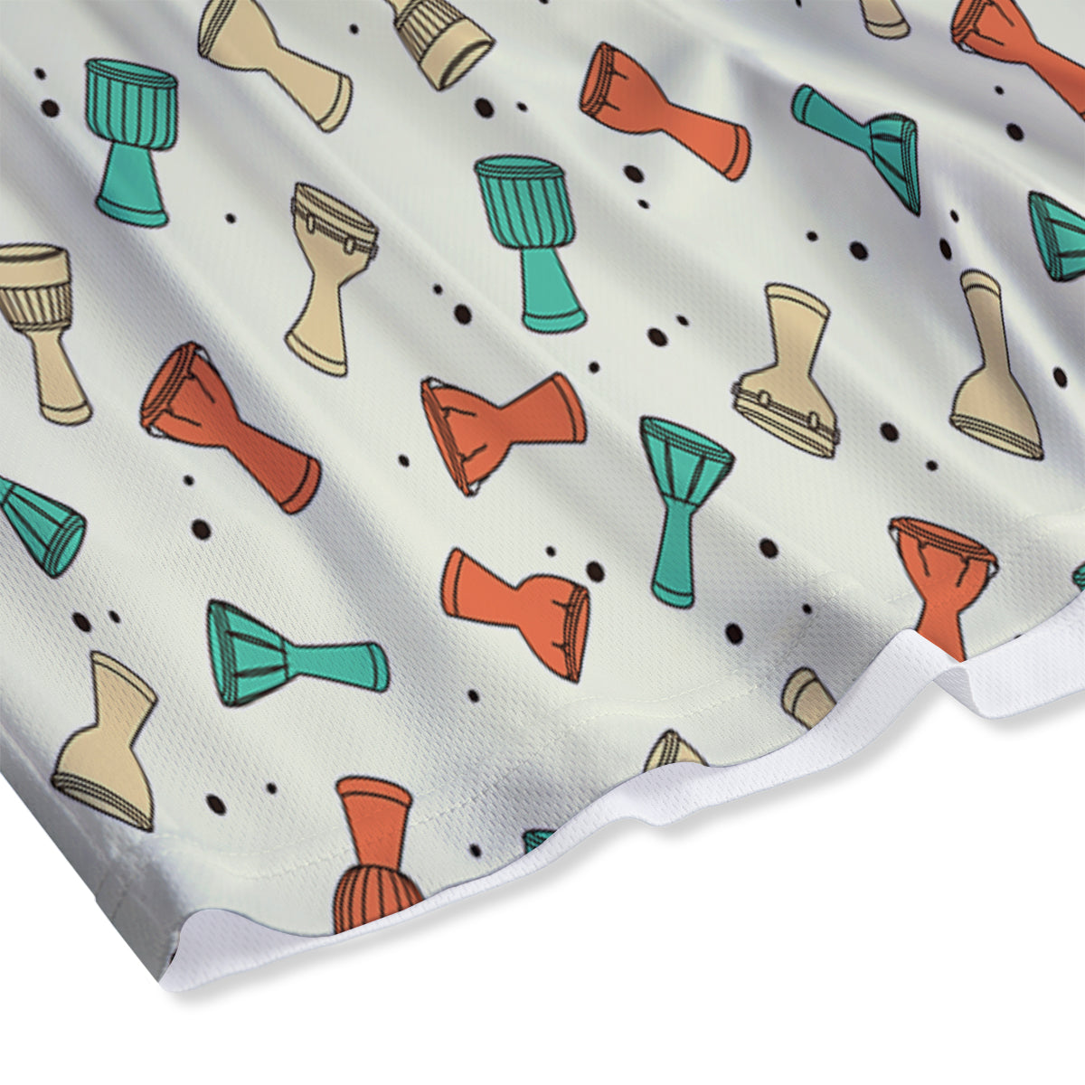 Cartoon Drum Print Pattern Mesh Shorts-grizzshop